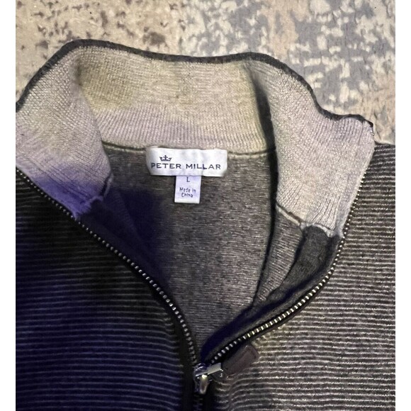 PETER MILLAR Extrafine Merino Wool 1/4 Zip Men Sweater Tag Says L Shrunk to S - Picture 3 of 5